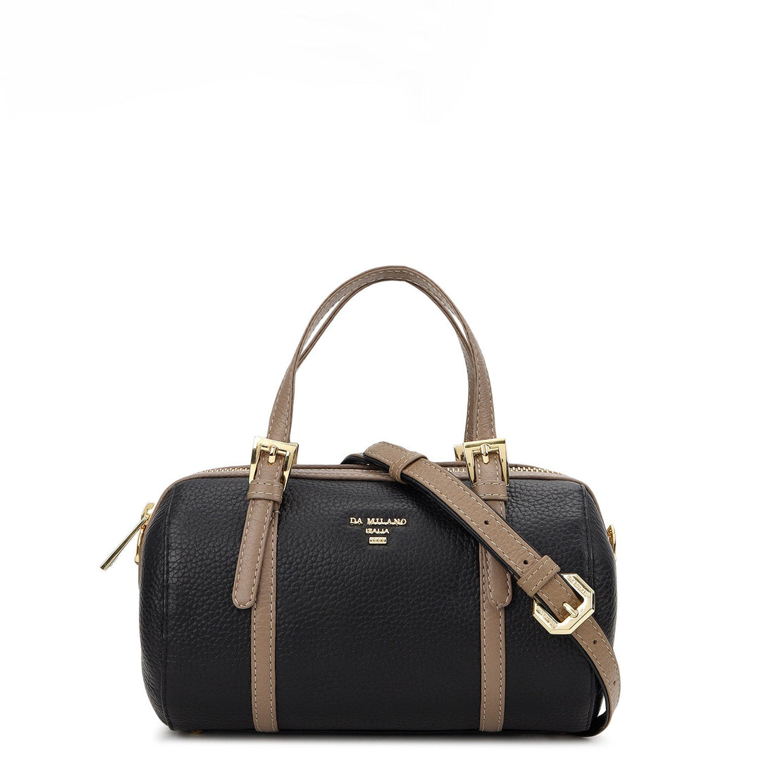 Pebble Leather Bowler Bag (S) - Black
