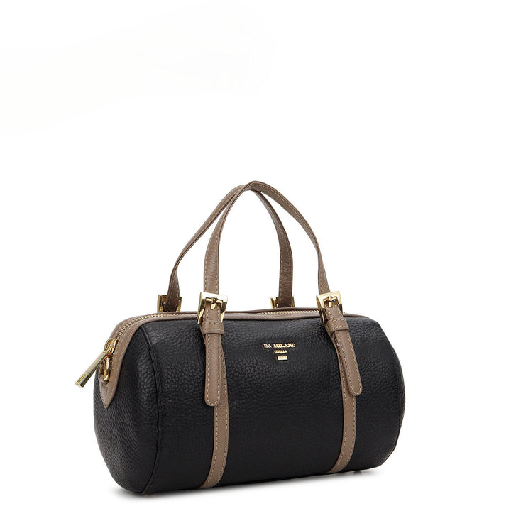 Pebble Leather Bowler Bag (S) - Black
