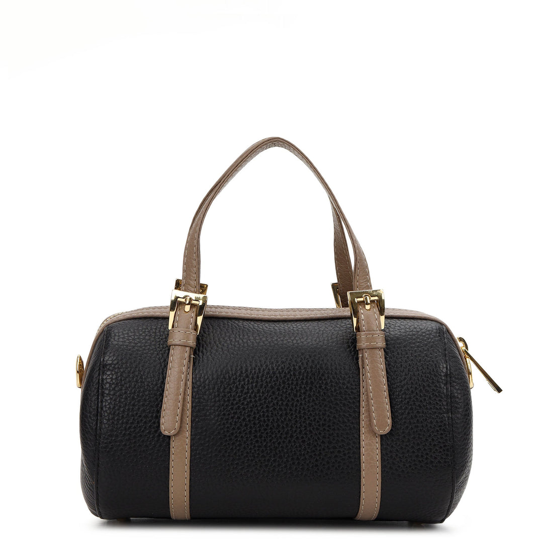 Pebble Leather Bowler Bag (S) - Black