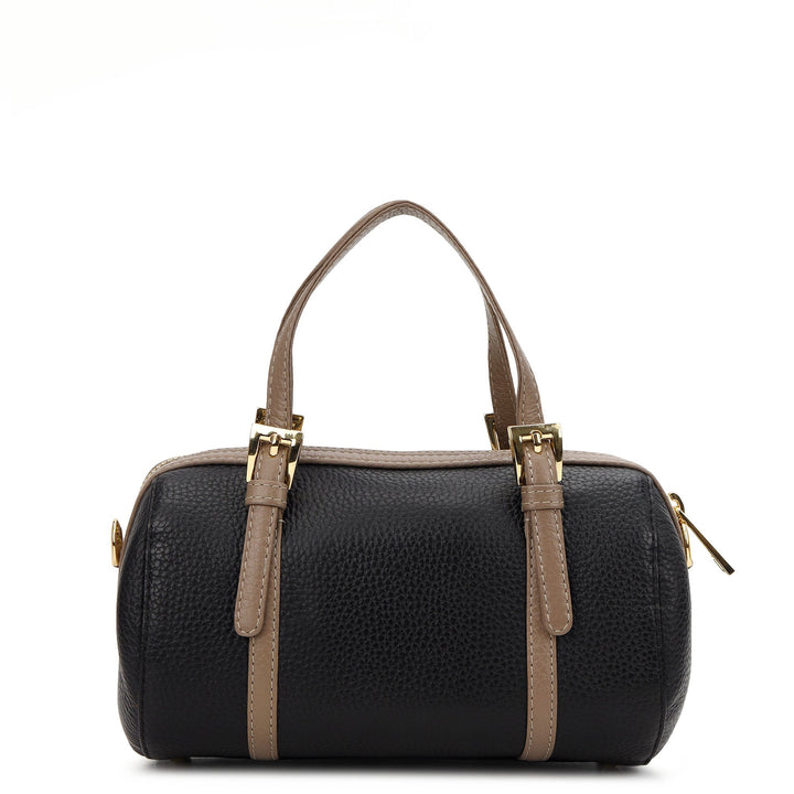Pebble Leather Bowler Bag (S) - Black