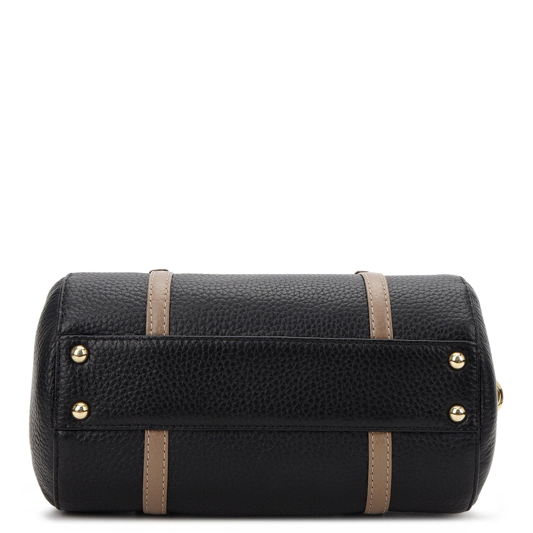 Pebble Leather Bowler Bag (S) - Black