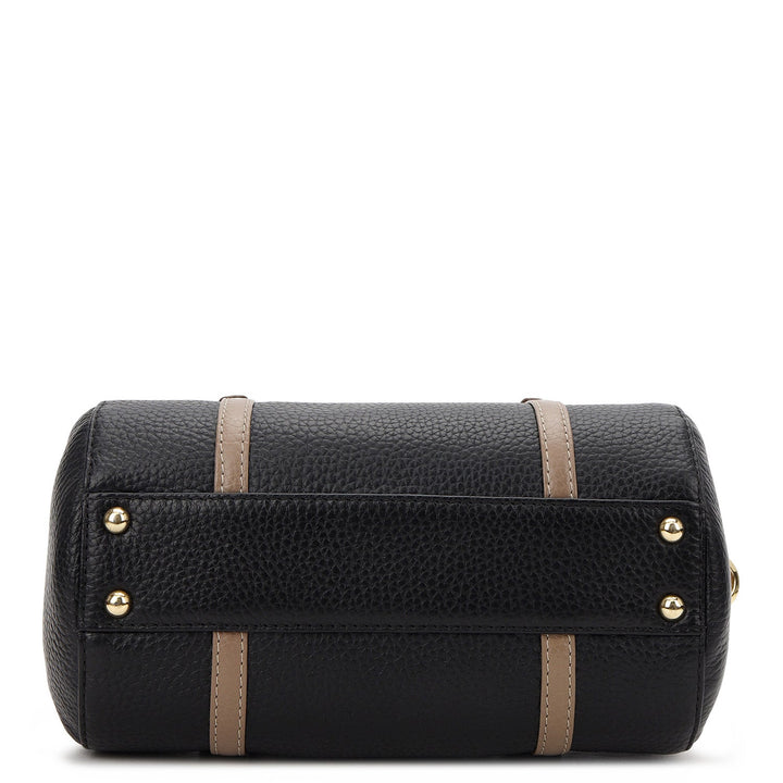 Pebble Leather Bowler Bag (S) - Black
