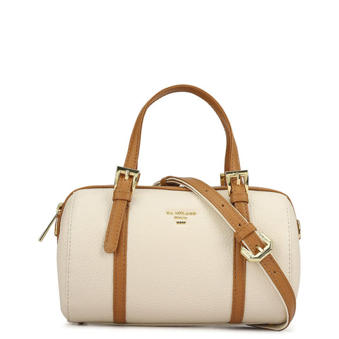 Small Wax Leather Satchel - Marshmallow