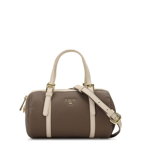 Pebble Leather Bowler Bag (S) - Smoke Grey
