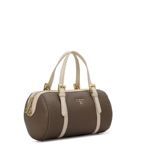 Pebble Leather Bowler Bag (S) - Smoke Grey