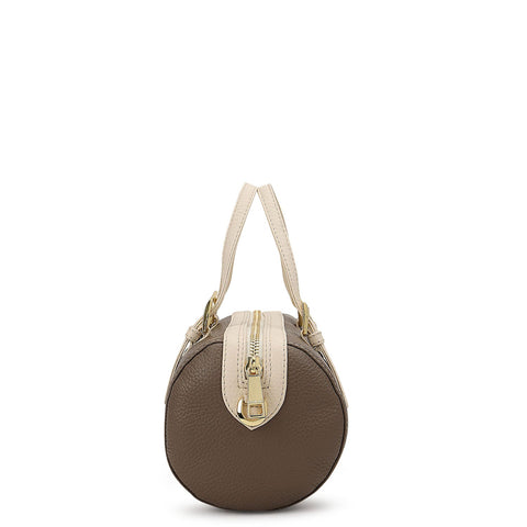 Pebble Leather Bowler Bag (S) - Smoke Grey