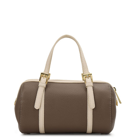 Pebble Leather Bowler Bag (S) - Smoke Grey