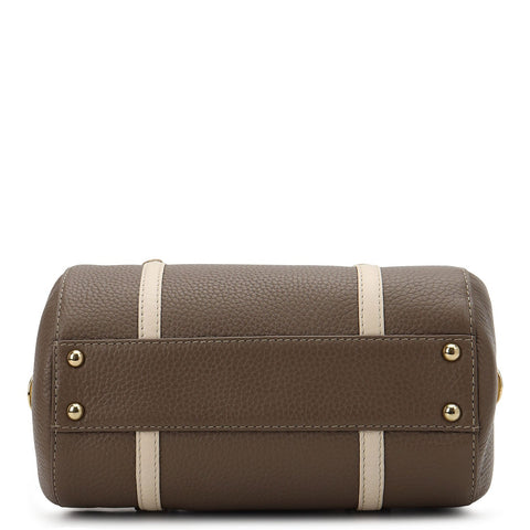 Pebble Leather Bowler Bag (S) - Smoke Grey