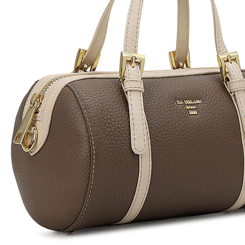 Pebble Leather Bowler Bag (S) - Smoke Grey