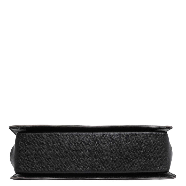 Medium Franzy Leather Satchel - Black