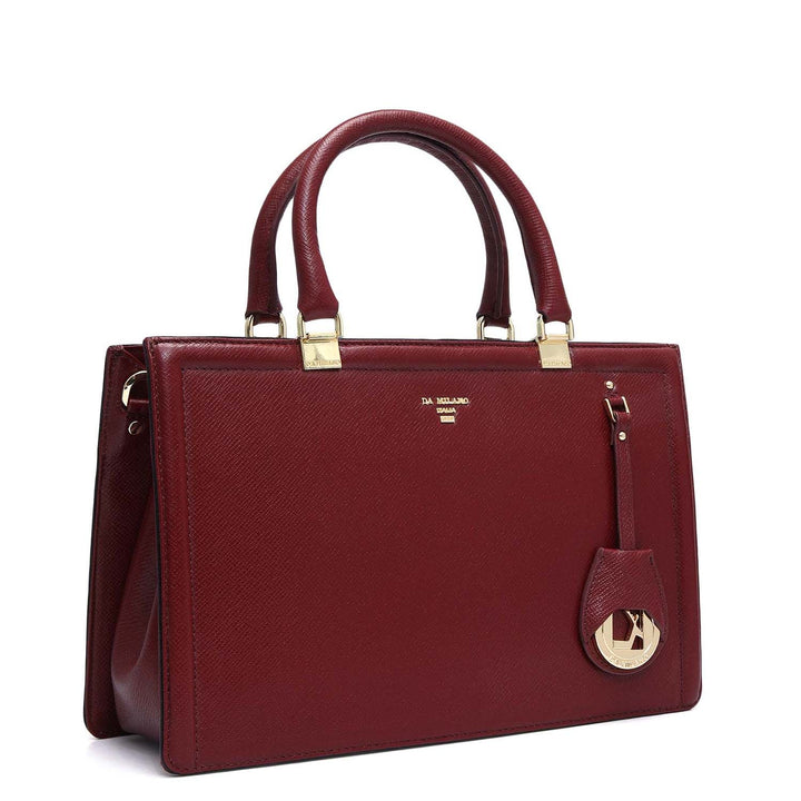 Medium Franzy Leather Satchel - Cherry