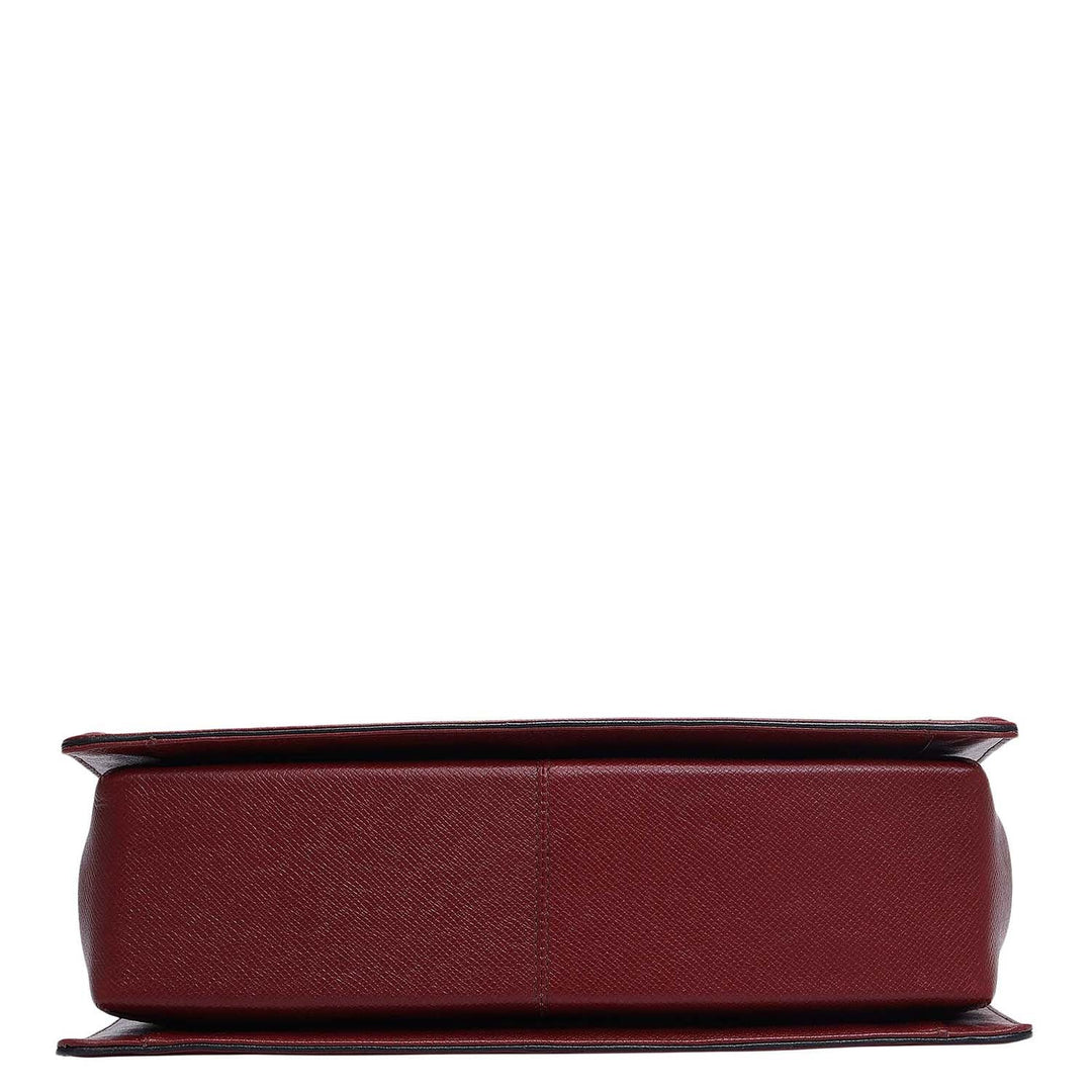 Medium Franzy Leather Satchel - Cherry