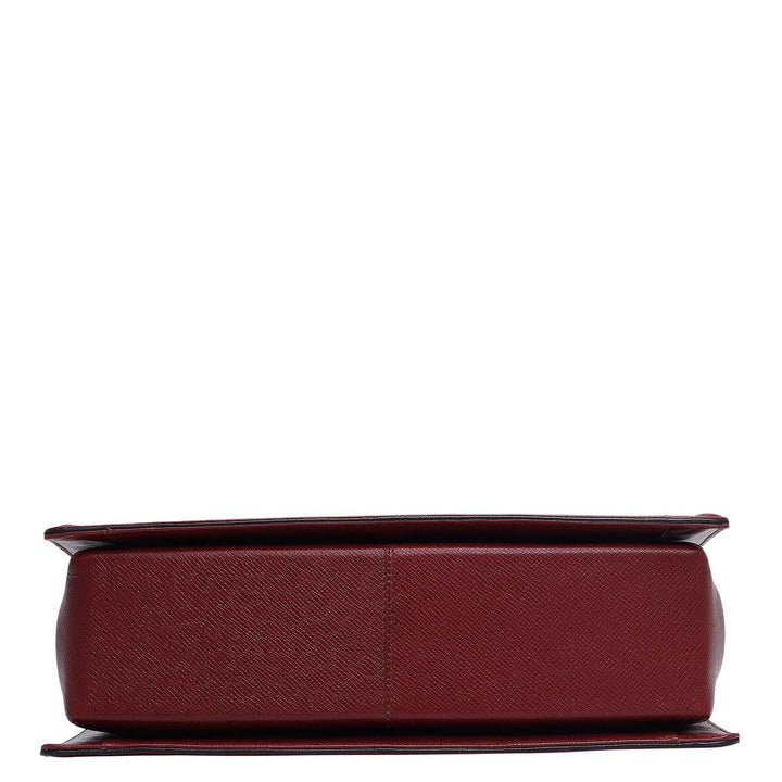 Medium Franzy Leather Satchel - Cherry