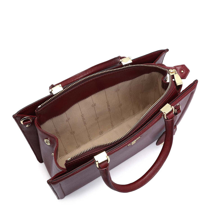 Medium Franzy Leather Satchel - Cherry