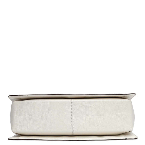 Medium Franzy Leather Satchel - Marshmallow