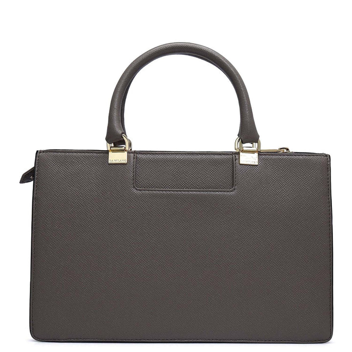 Medium Franzy Leather Satchel - Smoke Grey