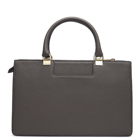 Medium Franzy Leather Satchel - Smoke Grey