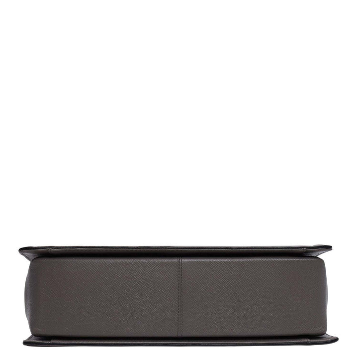 Medium Franzy Leather Satchel - Smoke Grey