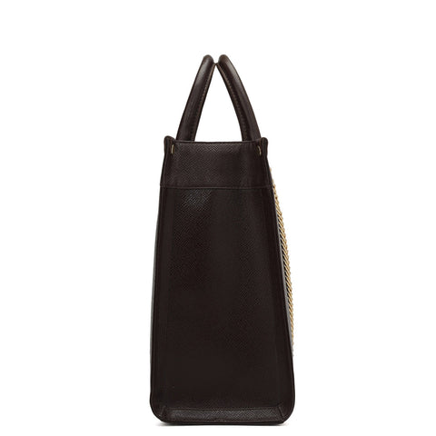 Da Milano Leather Book Tote Bag - Medium Franzy - Chocolate