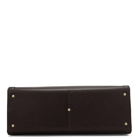 Da Milano Leather Book Tote Bag - Medium Franzy - Chocolate
