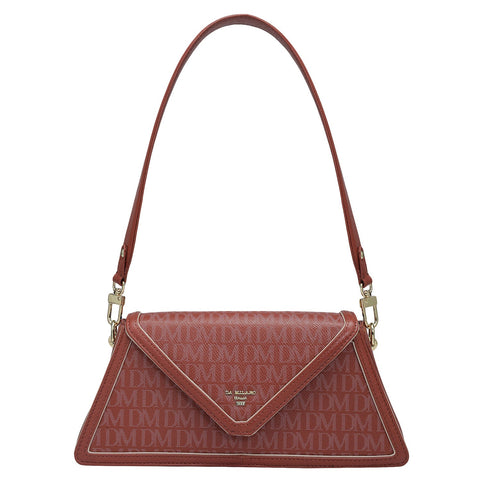 Small Monogram Leather Baguette - Brick