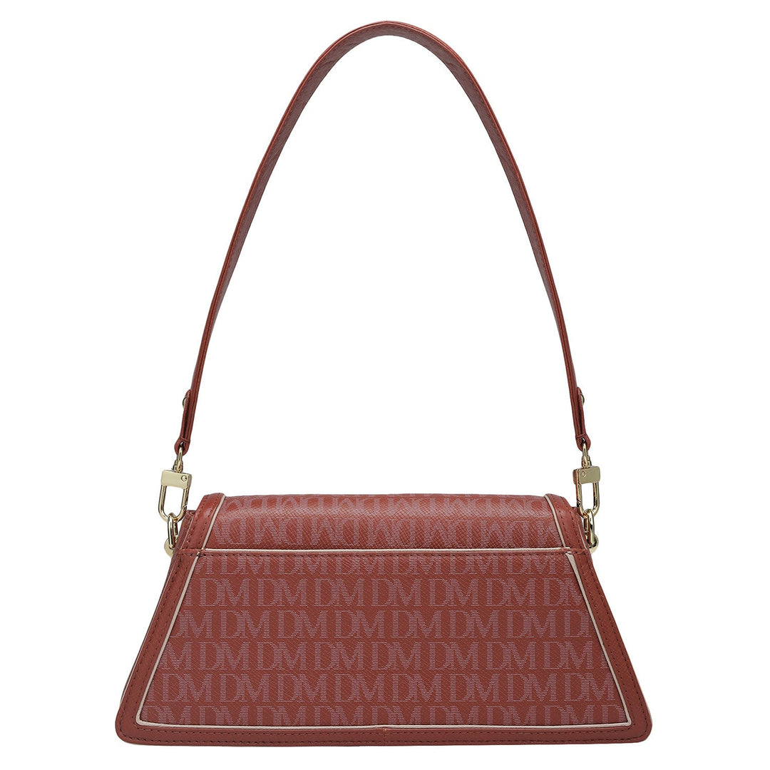 Small Monogram Leather Baguette - Brick