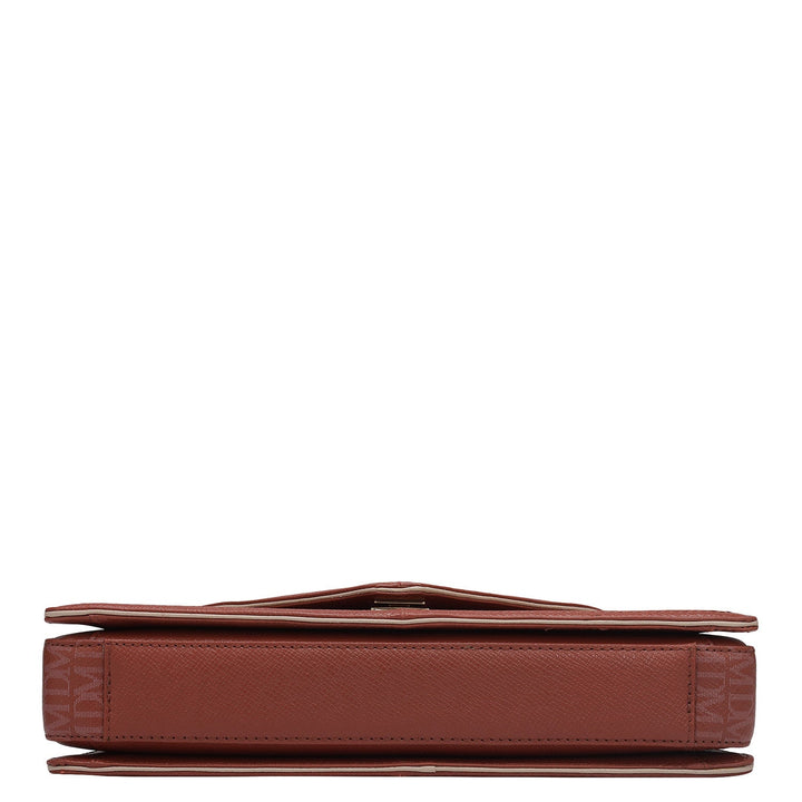 Small Monogram Leather Baguette - Brick