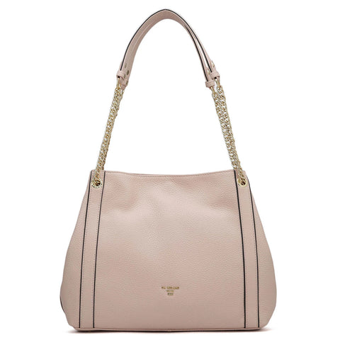 Medium Wax Leather Hobo - Baby Pink