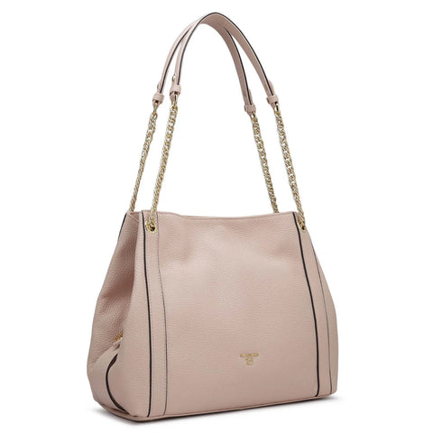 Medium Wax Leather Hobo - Baby Pink