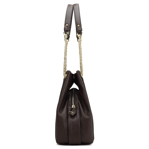 Medium Wax Leather Hobo - Chocolate