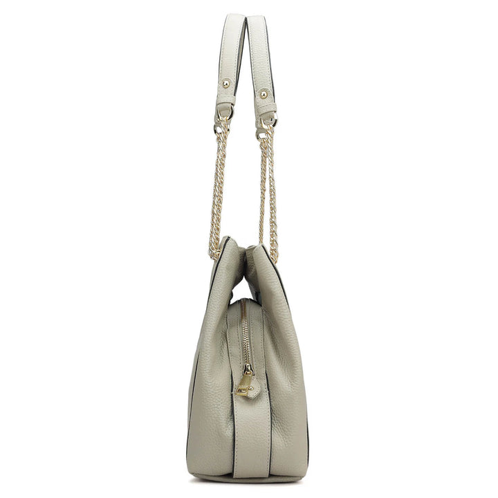 Medium Wax Leather Hobo - Khaki