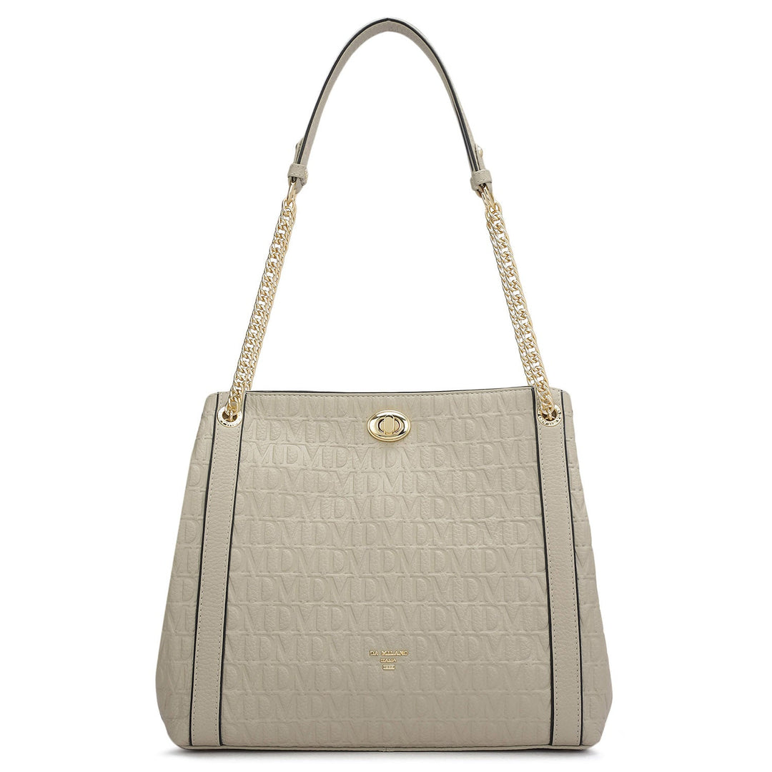 Medium Monogram Leather Hobo - Khaki