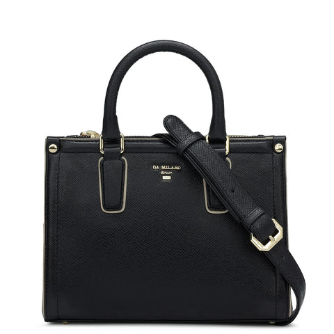 Small Franzy Leather Satchel - Black