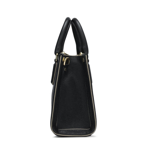 Small Franzy Leather Satchel - Black