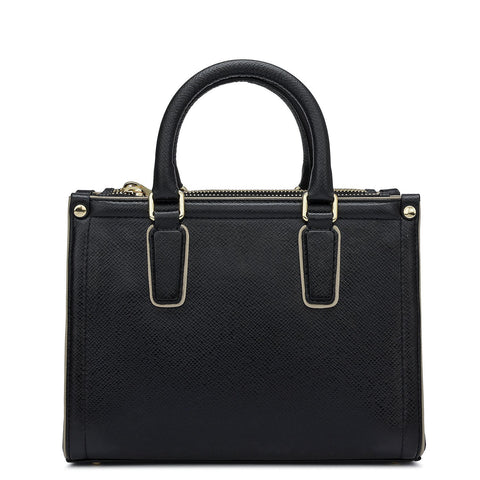 Small Franzy Leather Satchel - Black