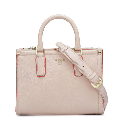 Small Franzy Leather Satchel - Blush