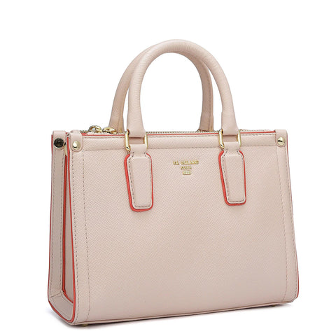 Small Franzy Leather Satchel - Blush