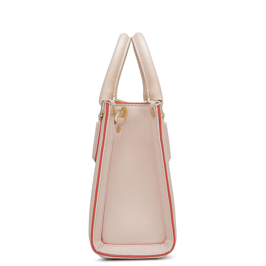 Small Franzy Leather Satchel - Blush