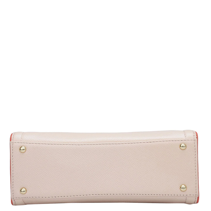 Small Franzy Leather Satchel - Blush