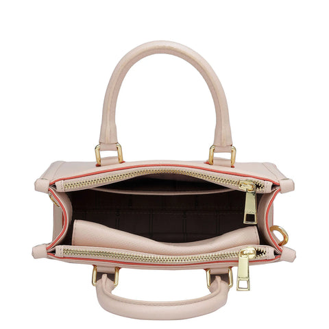 Small Franzy Leather Satchel - Blush