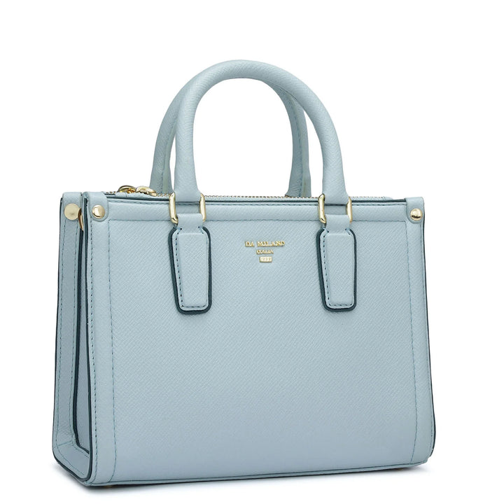 Small Franzy Leather Satchel - Cloud Blue