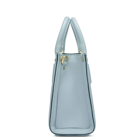 Small Franzy Leather Satchel - Cloud Blue