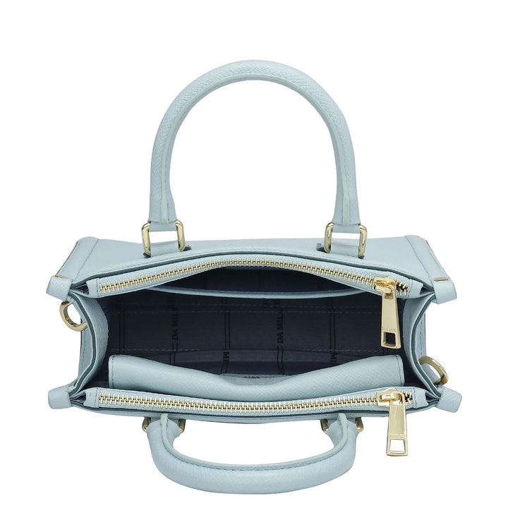 Small Franzy Leather Satchel - Cloud Blue