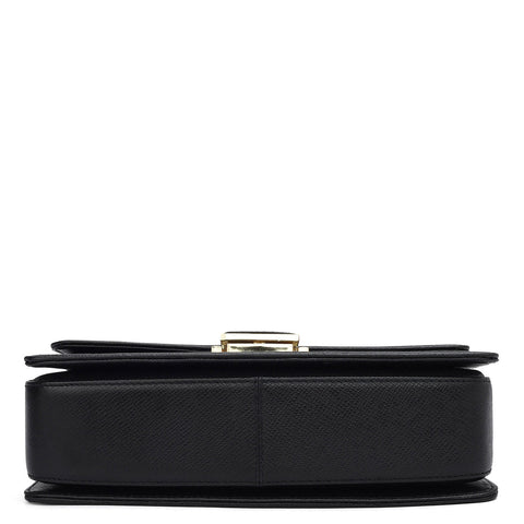 Da Milano Women's Leather Shoulder Bag - Small Croco Franzy - Black