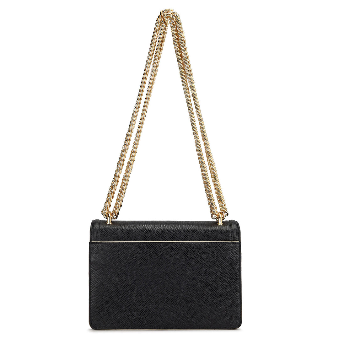 Small Franzy Leather Shoulder Bag - Black