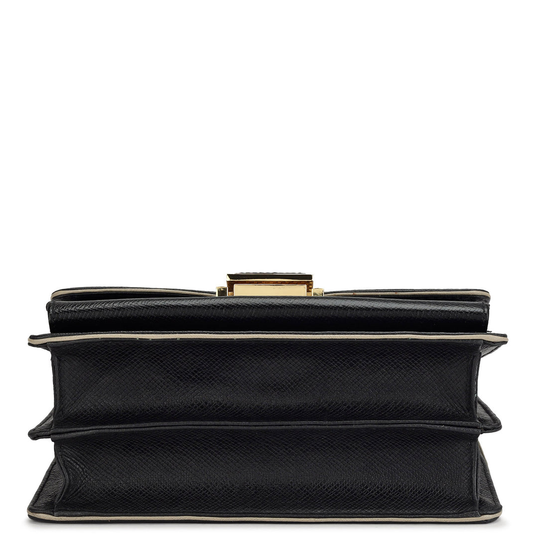 Small Franzy Leather Shoulder Bag - Black