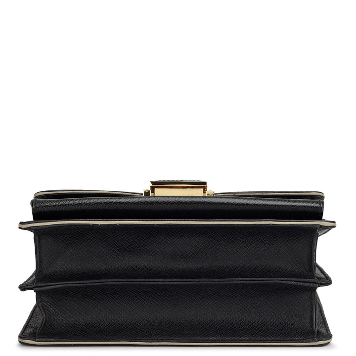 Small Franzy Leather Shoulder Bag - Black