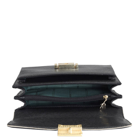 Small Franzy Leather Shoulder Bag - Black