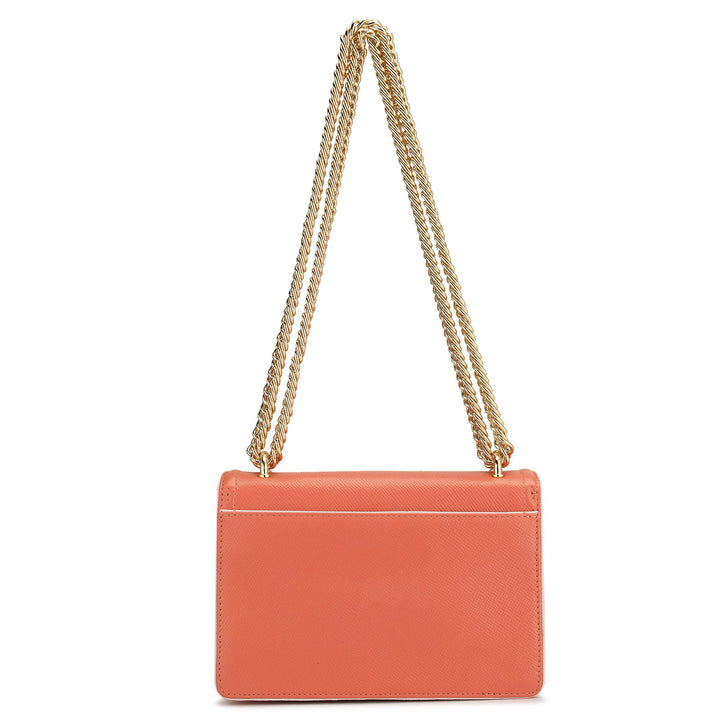 Small Franzy Leather Shoulder Bag - Salmon