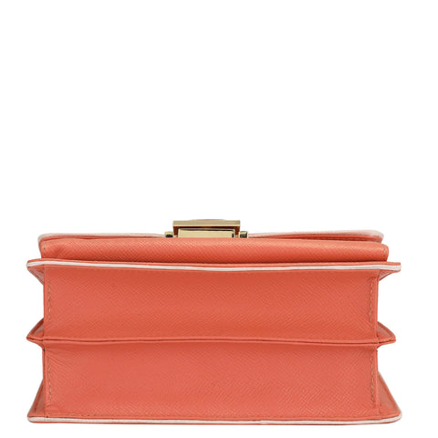 Small Franzy Leather Shoulder Bag - Salmon